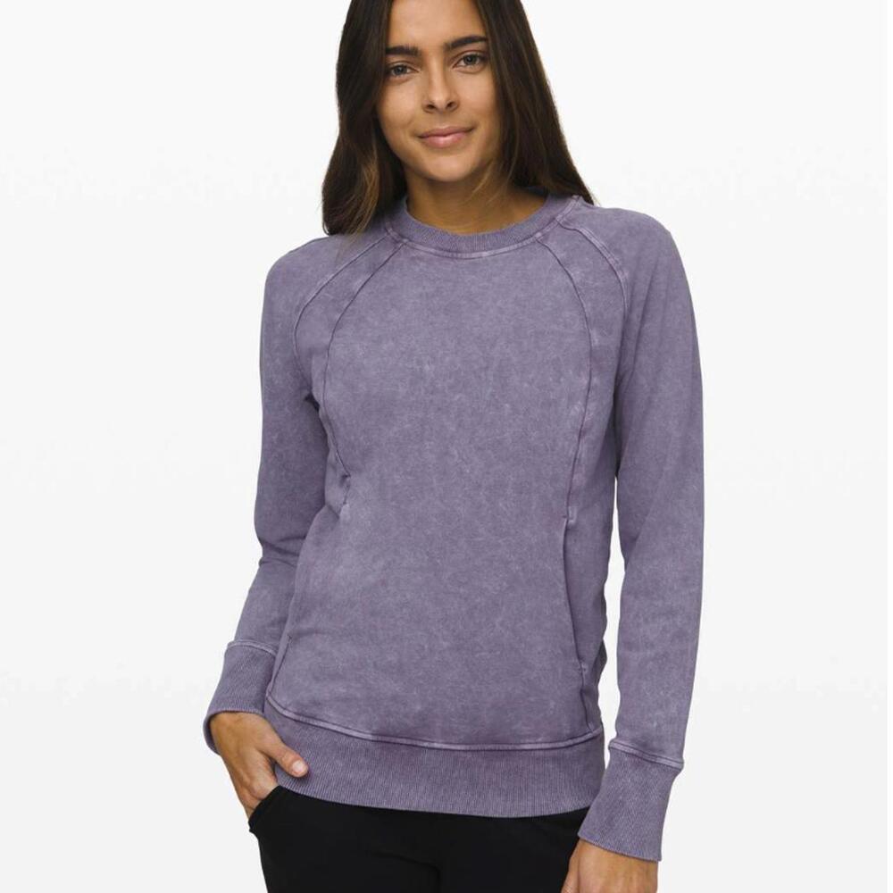 Lululemon Washed Purple Quartz Scuba Crewneck Sweatshirt - Size - 6